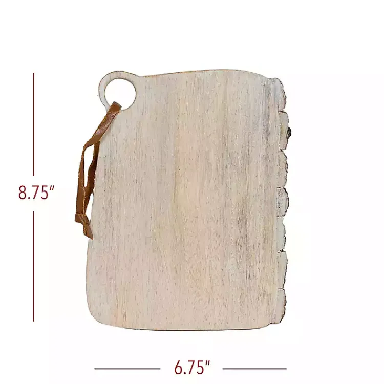 Kirklands Home Whitewashed Live Edge Wooden Cutting Board