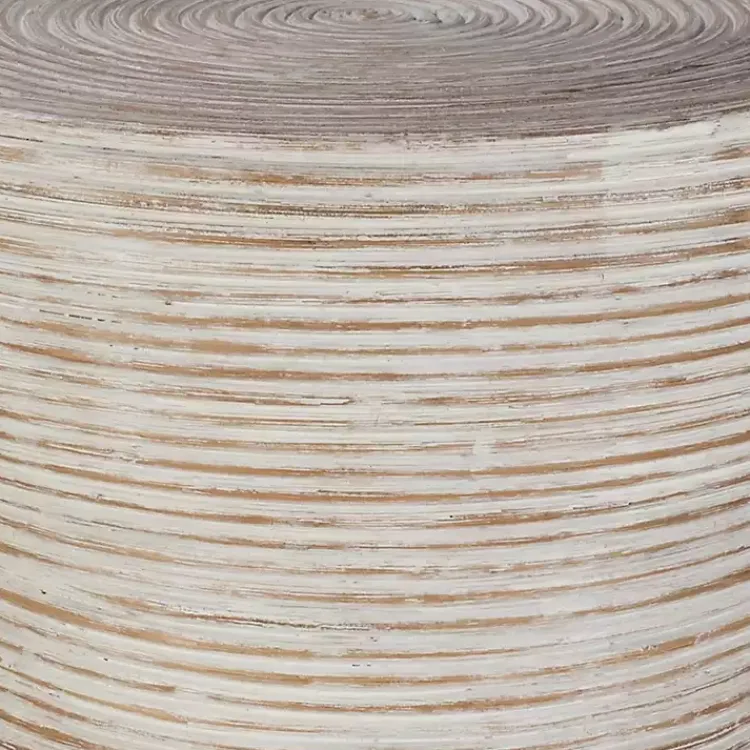Kirklands Home Whitewashed Natural Rattan Accent Table Best
