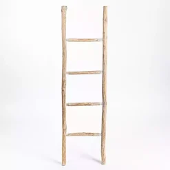 Decorative Accents>Kirklands Home Whitewashed Natural Wood Leaning Ladder Tan