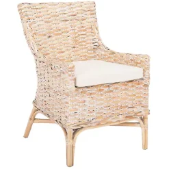 Kirklands Home washed Rattan Cristen Accent Chair White Online