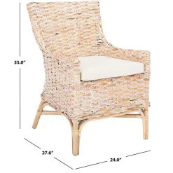 Kirklands Home washed Rattan Cristen Accent Chair White Online
