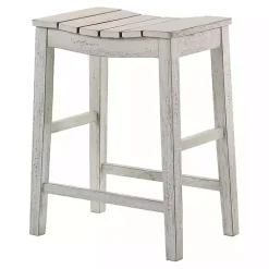 Kirklands Home washed Saddle Seat Counter Stools, Set of 2 White Sale