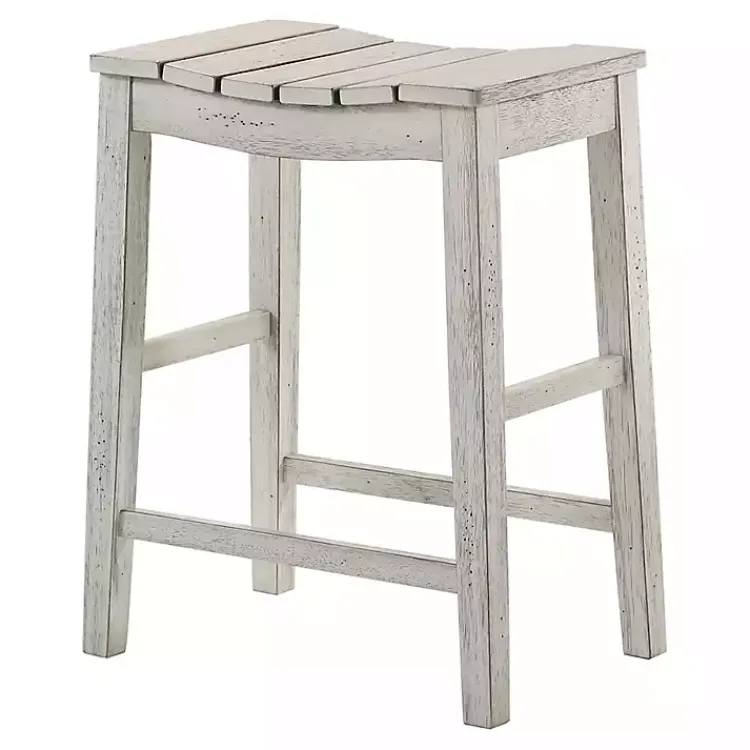 Kirklands Home washed Saddle Seat Counter Stools, Set of 2 White Sale