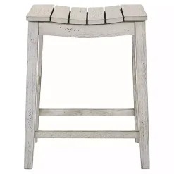 Kirklands Home washed Saddle Seat Counter Stools, Set of 2 White Sale