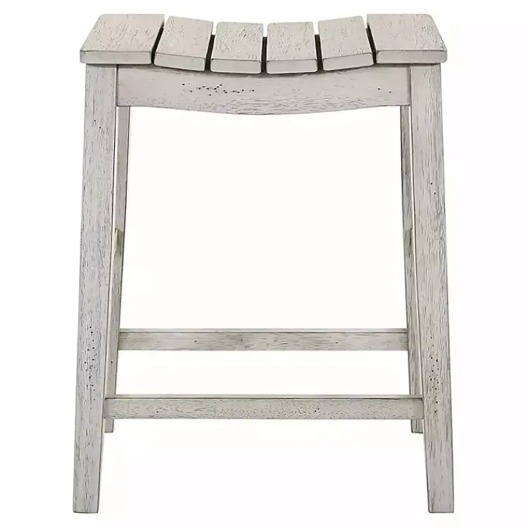 Kirklands Home washed Saddle Seat Counter Stools, Set of 2 White Sale