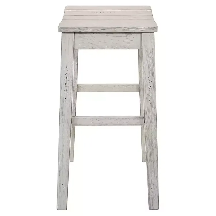 Kirklands Home washed Saddle Seat Counter Stools, Set of 2 White Sale