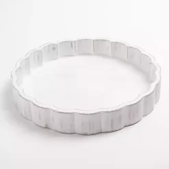 Decorative Trays>Kirklands Home washed Scalloped Wood Tray White