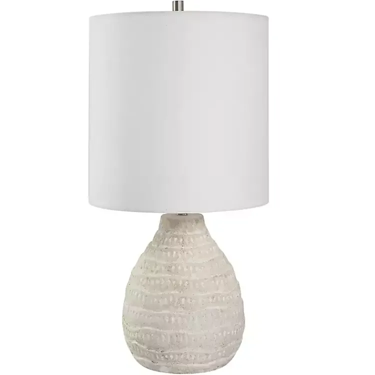 Kirklands Home washed Textured Ellie Table Lamp White