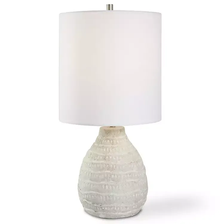 Kirklands Home washed Textured Ellie Table Lamp White
