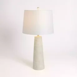 Kirklands Home washed Textured Taper Table Lamp White Outlet