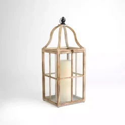 Lanterns>Kirklands Home Whitewashed Wood Brier Lantern, 23 in.