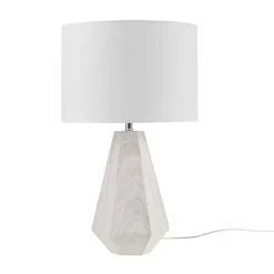 Kirklands Home washed Wood Flynn Table Lamp White