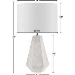 Kirklands Home washed Wood Flynn Table Lamp White
