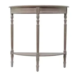 Kirklands Home Whitewashed Wood Half Moon Console Table Brown Hot