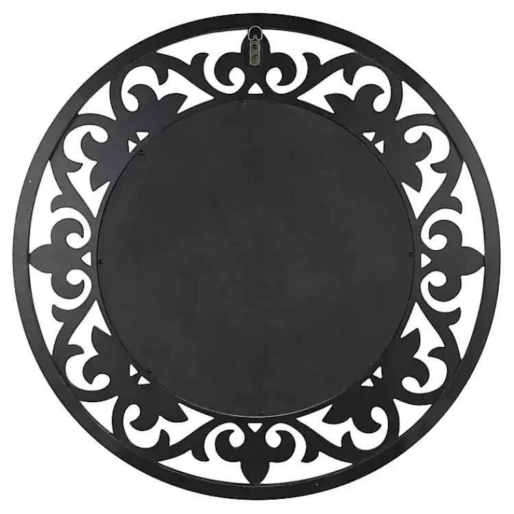 Kirklands Home washed Wood Round Shavali Mirror White Best