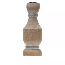 Candle Holders>Kirklands Home Whitewashed Wood Taper Candle Holder, 9 in.
