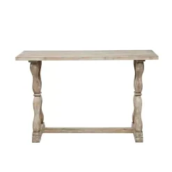 Kirklands Home Whitewashed Wood Trestle Base Console Table New