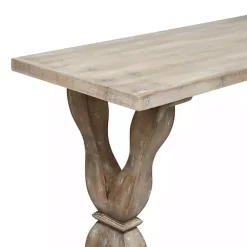 Kirklands Home Whitewashed Wood Trestle Base Console Table New