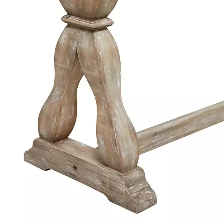 Kirklands Home Whitewashed Wood Trestle Base Console Table New