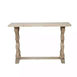 Kirklands Home Whitewashed Wood Trestle Base Console Table New
