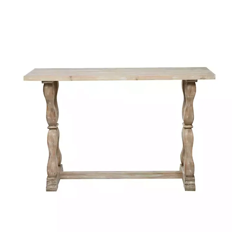 Kirklands Home Whitewashed Wood Trestle Base Console Table New