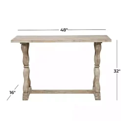 Kirklands Home Whitewashed Wood Trestle Base Console Table New