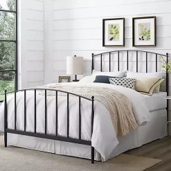 Kirklands Home Whitley Metal Slat Queen Bed Black Outlet