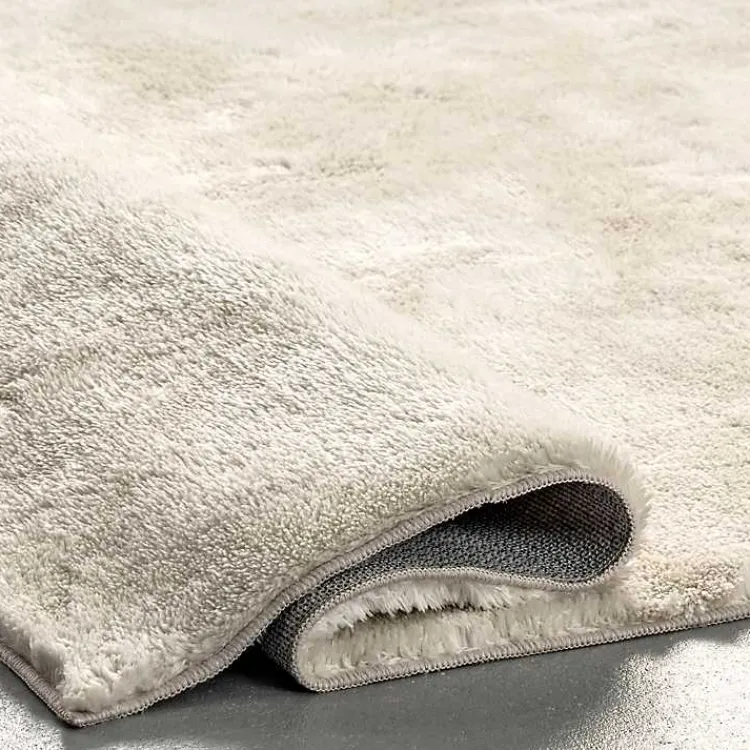 Kirklands Home Whitlow Cream Shag Washable Area Rug, 5x8 Ivory Best