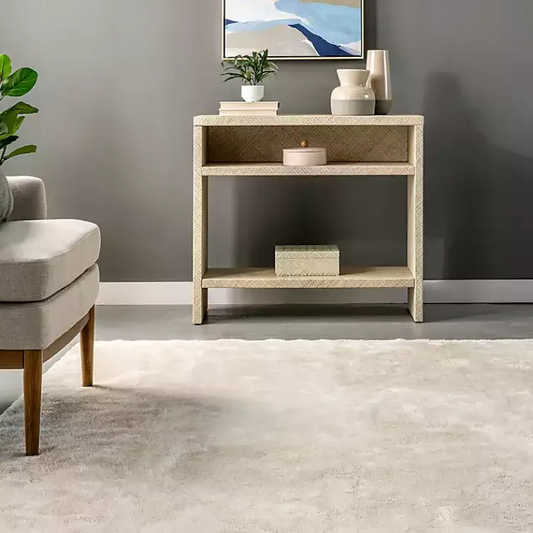 Kirklands Home Whitlow Cream Shag Washable Area Rug, 5x8 Ivory Best