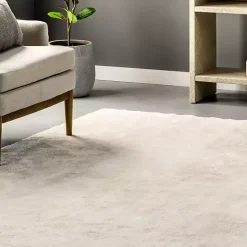Kirklands Home Whitlow Cream Shag Washable Area Rug, 5x8 Ivory Best