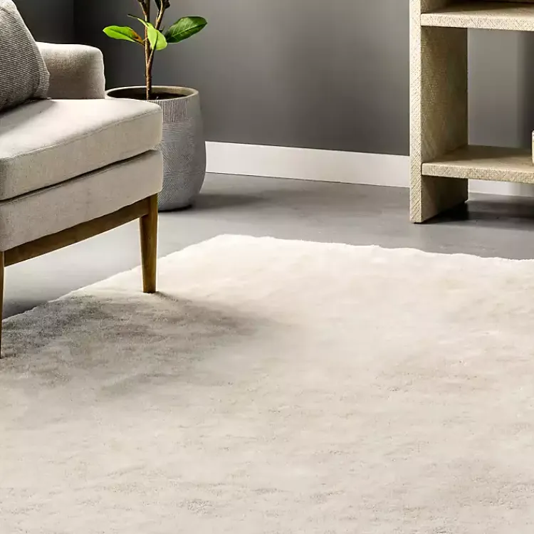 Kirklands Home Whitlow Cream Shag Washable Area Rug, 5x8 Ivory Best