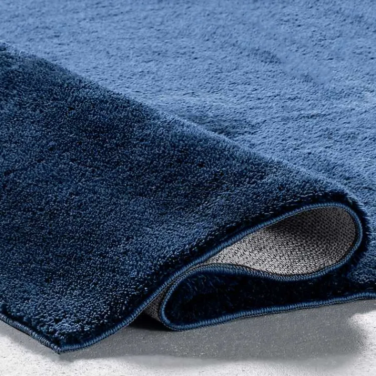 Kirklands Home Whitlow Navy Shag Washable Area Rug, 8x10 Blue Outlet