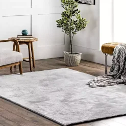 Kirklands Home Whitlow Shag Washable Area Rug, 6x9 Silver Sale