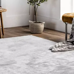 Kirklands Home Whitlow Shag Washable Area Rug, 6x9 Silver Sale