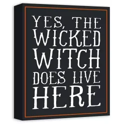Halloween>Kirklands Home Wicked Witch Lives Here Canvas Art Print Black