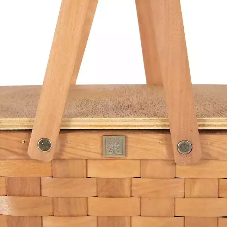 Kirklands Home Wicker Picnic Basket with Removable Cooler New
