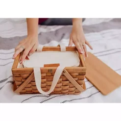 Kirklands Home Wicker Picnic Basket with Removable Cooler New