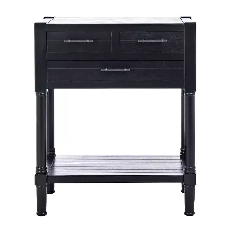 Kirklands Home Wilbert 3-Drawer Console Table Black Discount