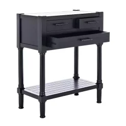 Kirklands Home Wilbert 3-Drawer Console Table Black Discount