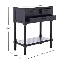 Kirklands Home Wilbert 3-Drawer Console Table Black Discount