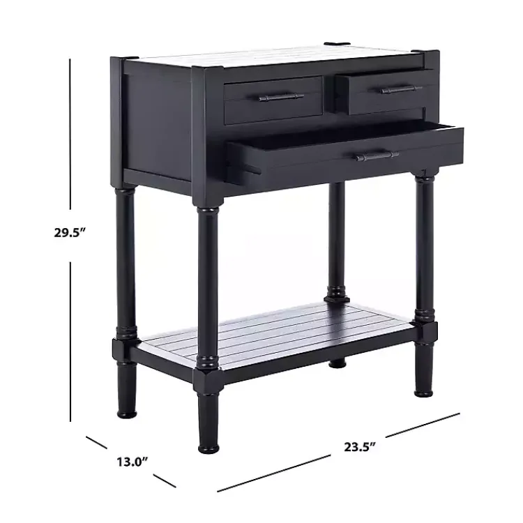 Kirklands Home Wilbert 3-Drawer Console Table Black Discount