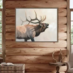 Kirklands Home Wild Elk Framed Canvas Art Print Outlet