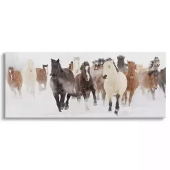 Kirklands Home Wild Winter Horses Canvas Art Print, 40x17 in. Outlet