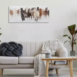 Kirklands Home Wild Winter Horses Canvas Art Print, 40x17 in. Outlet