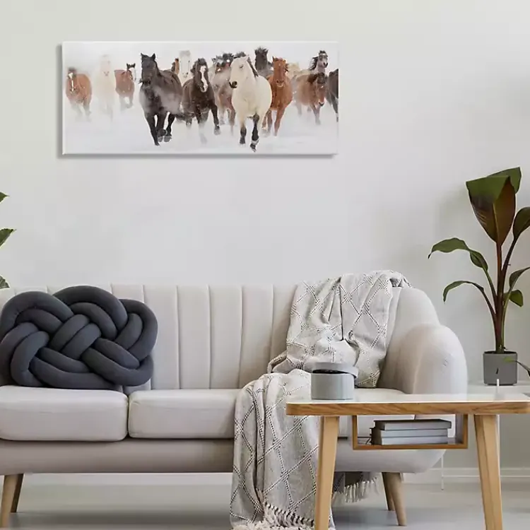 Kirklands Home Wild Winter Horses Canvas Art Print, 40x17 in. Outlet