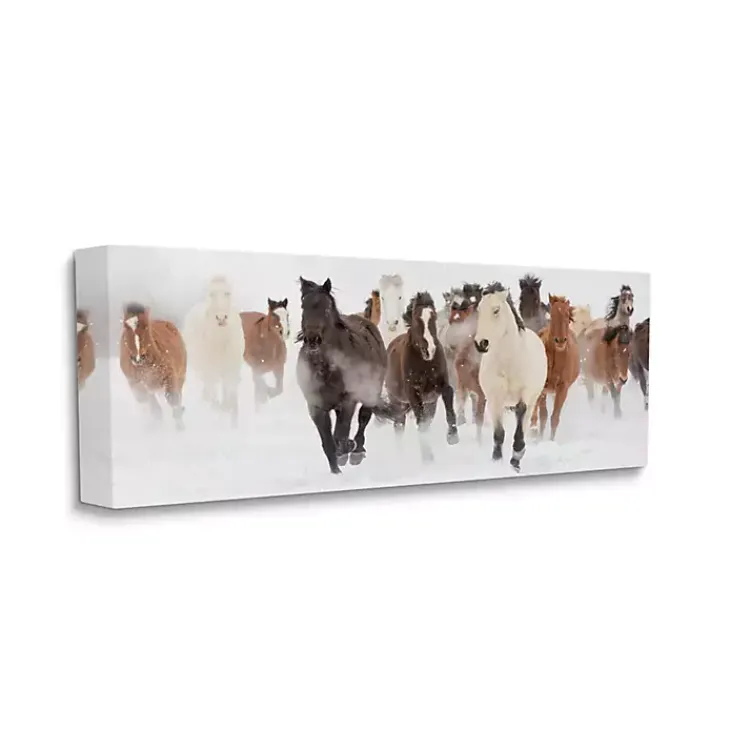 Kirklands Home Wild Winter Horses Canvas Art Print, 40x17 in. Outlet