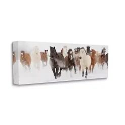 Kirklands Home Wild Winter Horses Canvas Art Print, 48x20 in. New