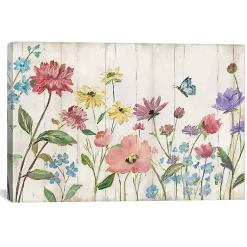 Kirklands Home Wildflower Flutter on Wood Canvas Art Print Multi Discount