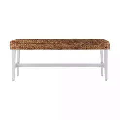Kirklands Home Wiley Woven Hyacinth Bench with White Base Best