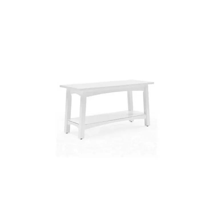 Kirklands Home Willis Wooden Lower Shelf Bench White Outlet